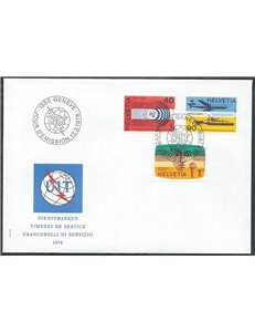 FDC SVIZZERA 1976 Uit, francobolli di servizio 1 busta nv