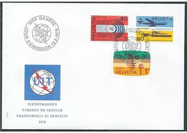FDC SVIZZERA 1976 Uit, francobolli di servizio 1 busta nv