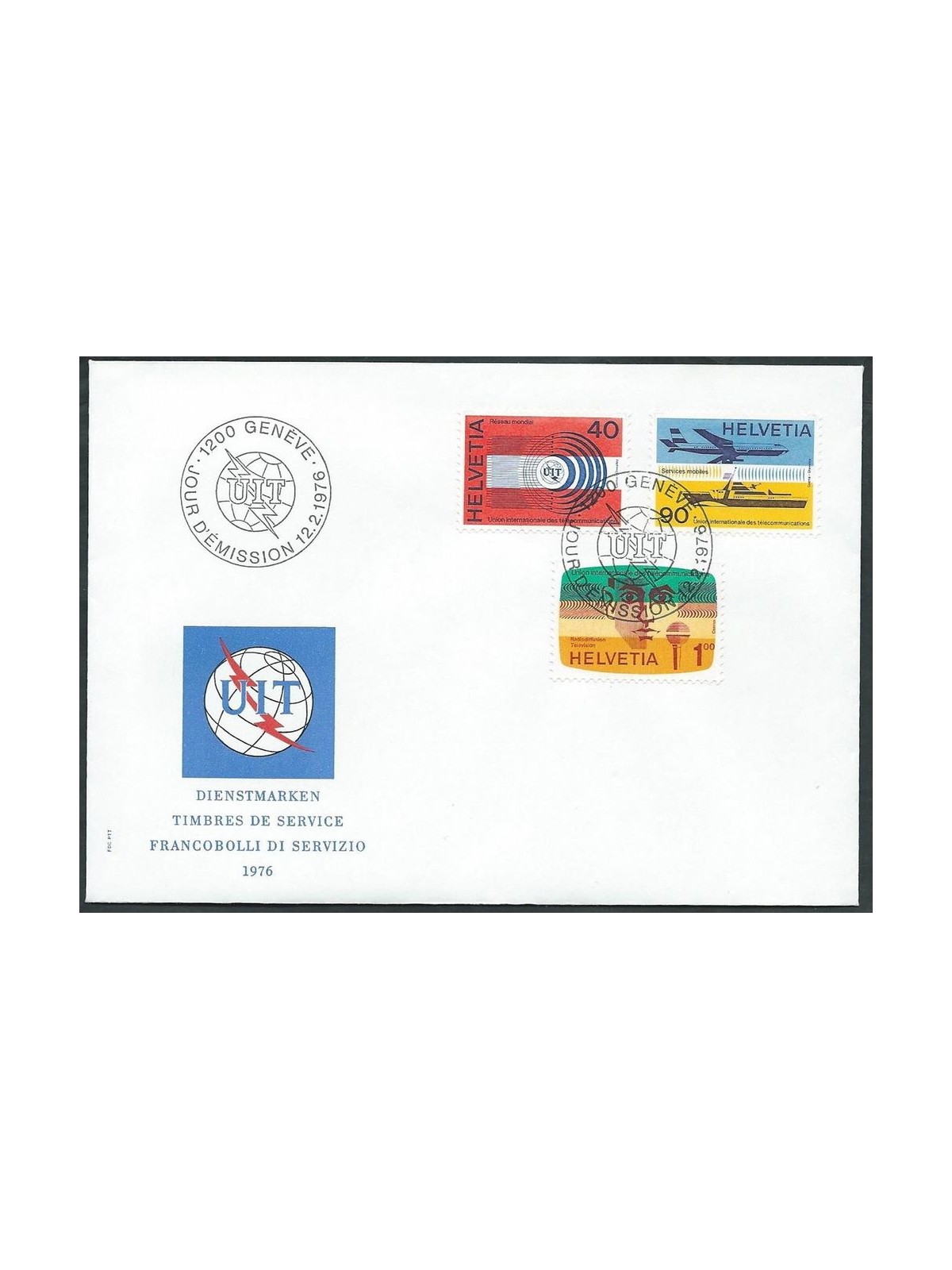 FDC SWITZERLAND 1976 Uit, official stamps 1 cover nv
