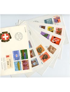 FDC SWITZERLAND 1975 Complete year 7 covers nv
