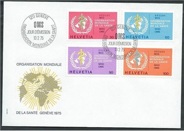 FDC SVIZZERA 1975 Oms, francobolli di servizio 1 busta nv