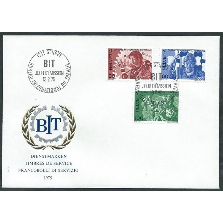 FDC SWITZERLAND 1975 Bit, official stamps 1 cover nv