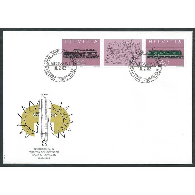 FDC SWITZERLAND 1982 Gotthard Railway 1 cover nv