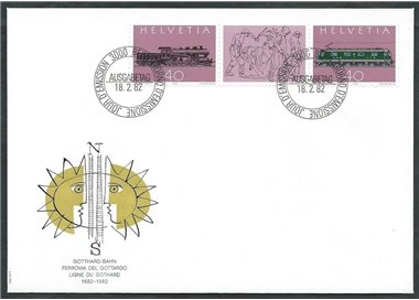 FDC SVIZZERA 1982 Ferrovia del Gottardo 1 busta nv