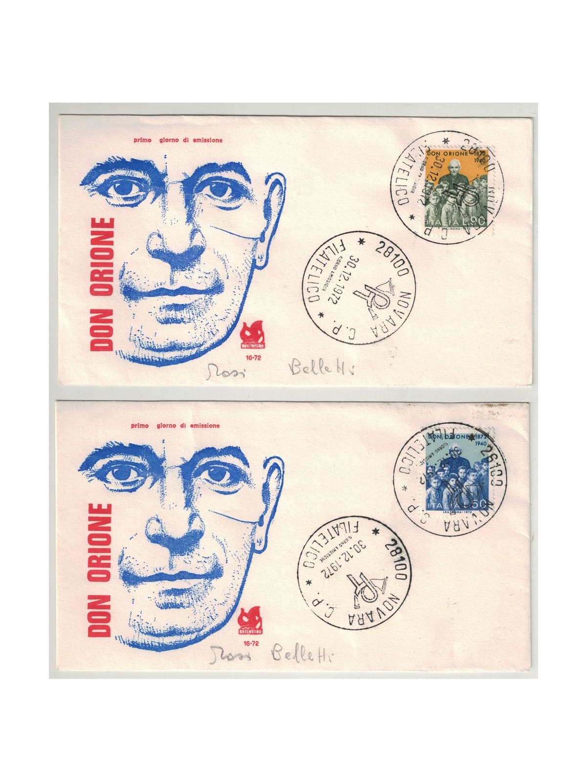 ITALY 1972 FDC (Bucintoro) Don Luigi Orione