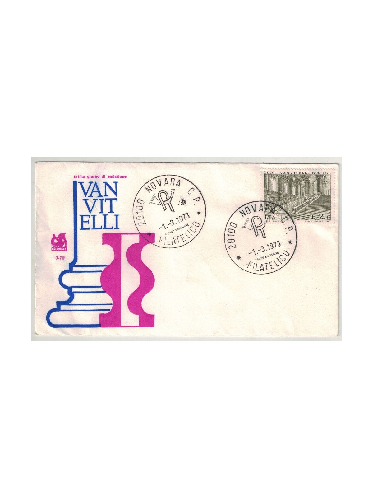 ITALIA 1973 FDC (Bucintoro) Luigi Vanvitelli