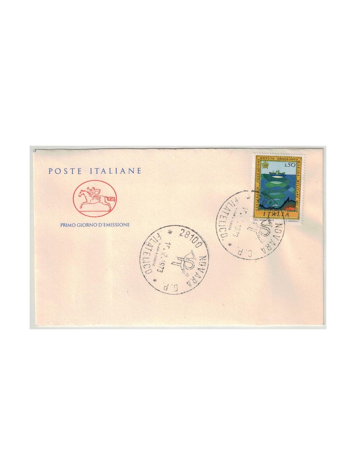 FDC ITALIA 1973 Istituto idrografico 1 Busta Cavallino nv