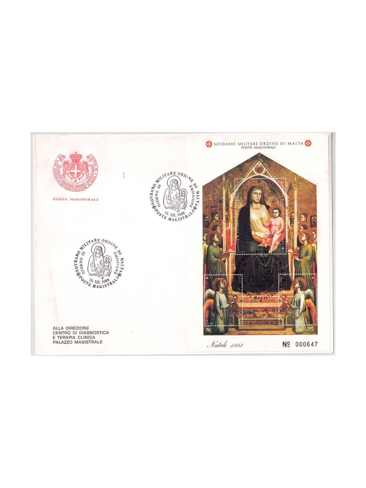 FDC SMOM 1993 Natale BF