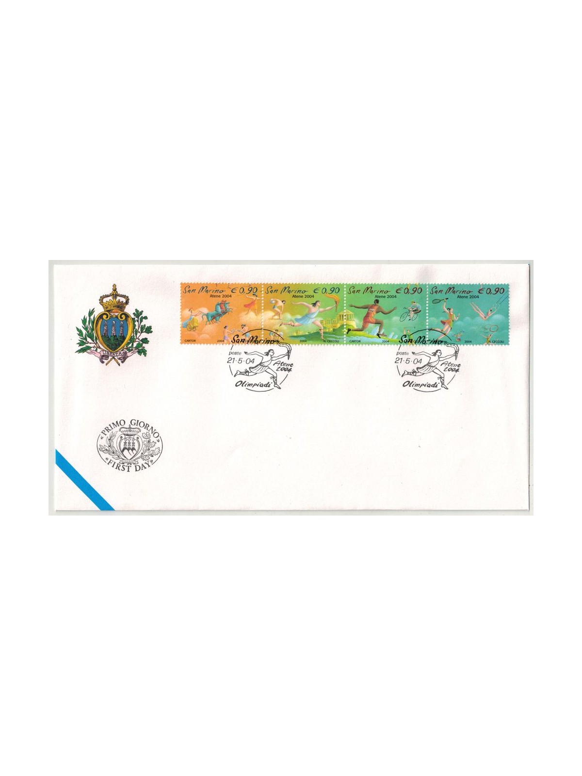 FDC SAN MARINO 2004 Olympics 1 Envelope nv