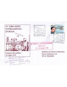 ITALY 2016 Envelope 67th International Air Tour of Sicily
