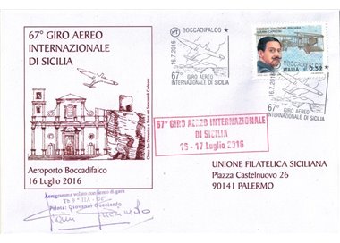 ITALY 2016 Envelope 67th International Air Tour of Sicily