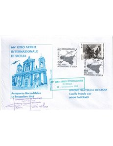 ITALIA 2015 Busta 66° Giro Aereo Internazionale di Sicilia