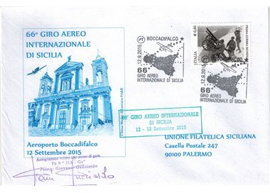 ITALY 2015 Envelope 66th International Air Tour of Sicily