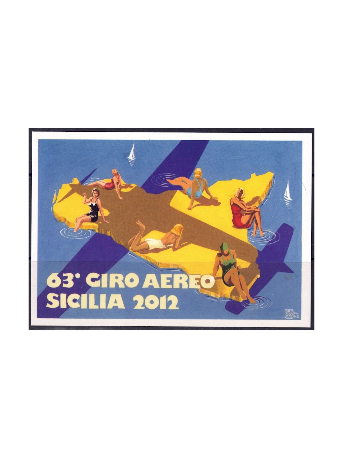ITALIA 2012 Cartolina 63° Giro Aereo Internazionale di Sicilia