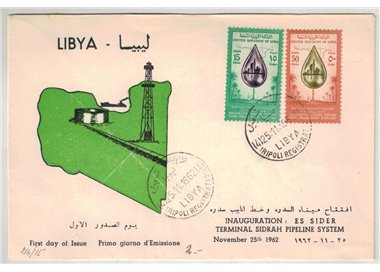 FDC LIBYA 1962 Inauguration of the Es Sider oil port