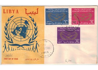 FDC LIBIA 1965 Anno della cooperazione internazionale