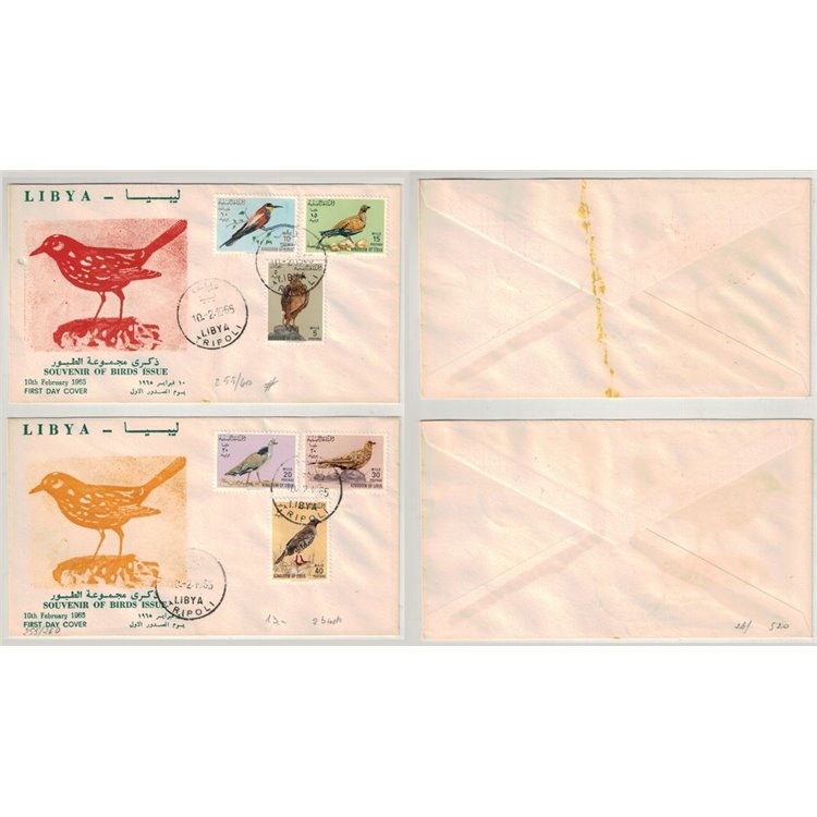 FDC LIBIA 1965 Uccelli diversi
