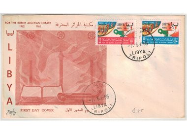 FDC LIBIA 1965  Per la libreria algerina bruciata