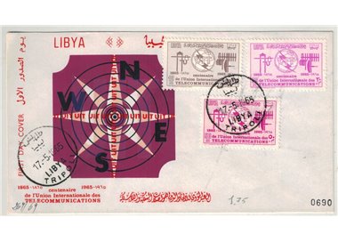 FDC LIBIA 1965 Centenario UIT