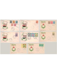 FDC LIBIA 1960 Serie ordinaria, carta colorata