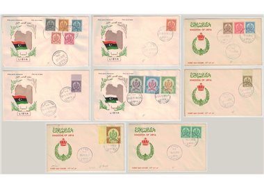 FDC LIBIA 1960 Serie ordinaria, carta colorata