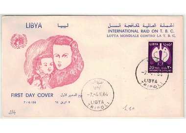 FDC LIBYA 1964 Fight against tuberculosis