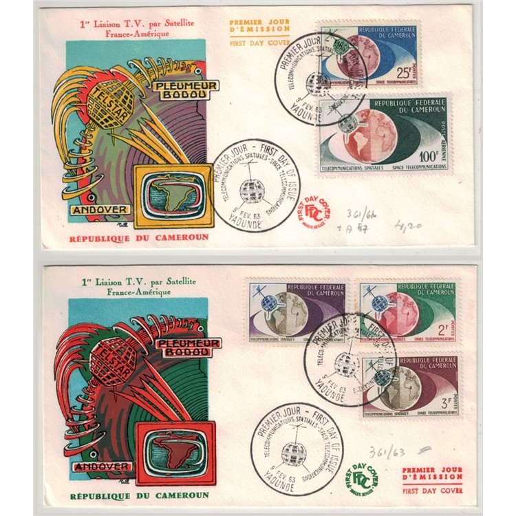 FDC CAMEROON 1963 Space Telecommunications