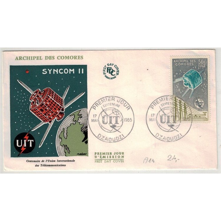 FDC COMORE 1965 Centenario UIT