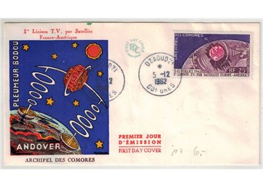 FDC COMORE 1962 Telecomunicazioni spaziali