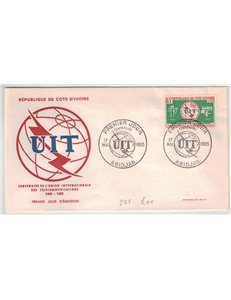 FDC COSTA D'AVORIO 1965 Centenario UIT