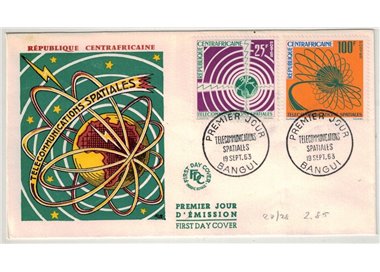 FDC REPUBBLICA CENTRAFRICANA 1963 Telecomunicazioni spaziali