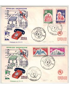FDC CENTRAL AFRICAN REPUBLIC 1965 Centenary ITU