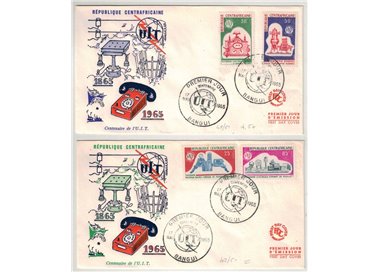 FDC CENTRAL AFRICAN REPUBLIC 1965 Centenary ITU