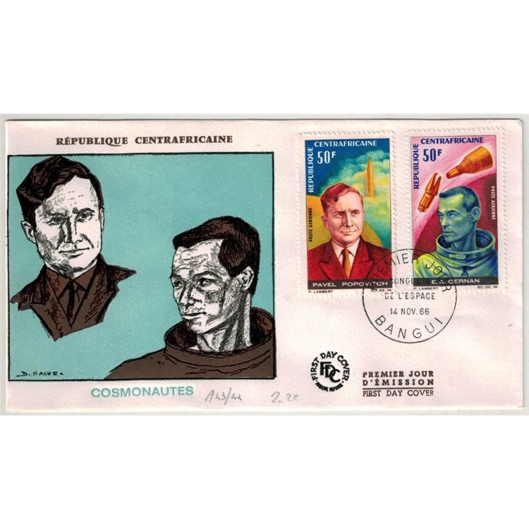 FDC REPUBBLICA CENTRAFRICANA 1966 Cosmonauti