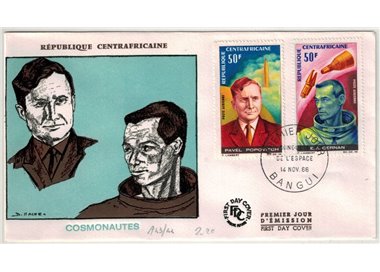 FDC REPUBBLICA CENTRAFRICANA 1966 Cosmonauti