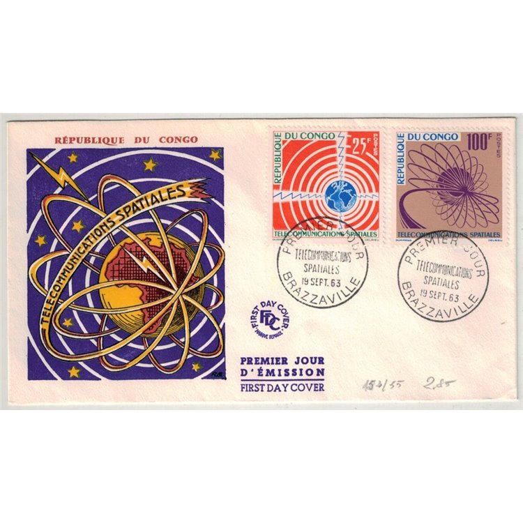 FDC CONGO 1963 Telecomunicazioni spaziali