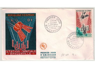 FDC CONGO 1966 Stazione spaziale di Brazzaville