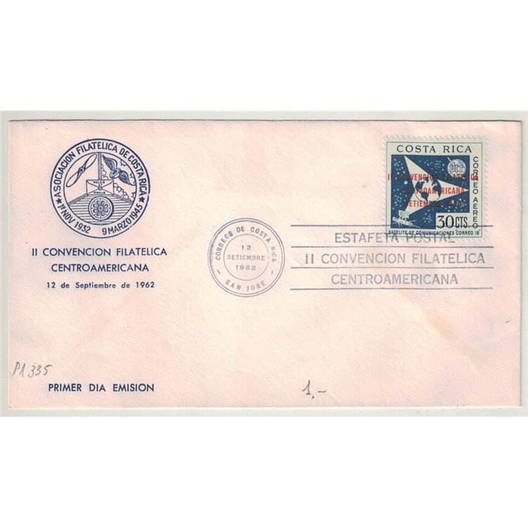 FDC COSTA RICA 1962 Central American Philatelic Congress
