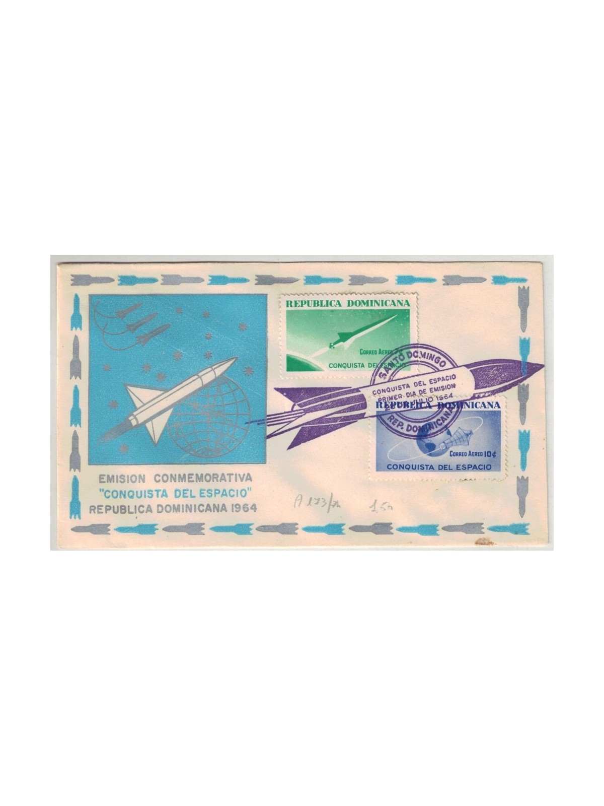 FDC REPUBBLICA DOMINICANA 1964 Conquista dello Spazio