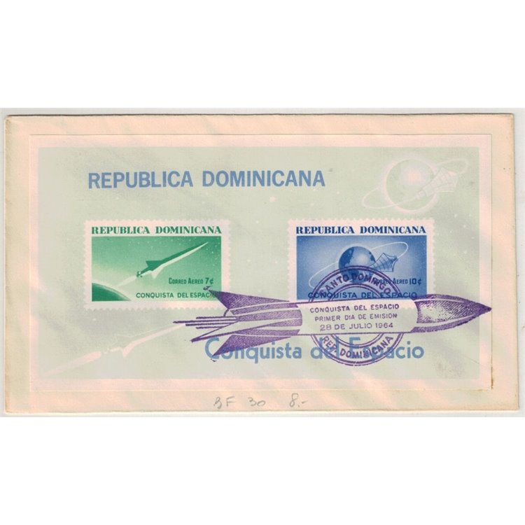 FDC REPUBBLICA DOMINICANA 1964 Conquista dello Spazio BF