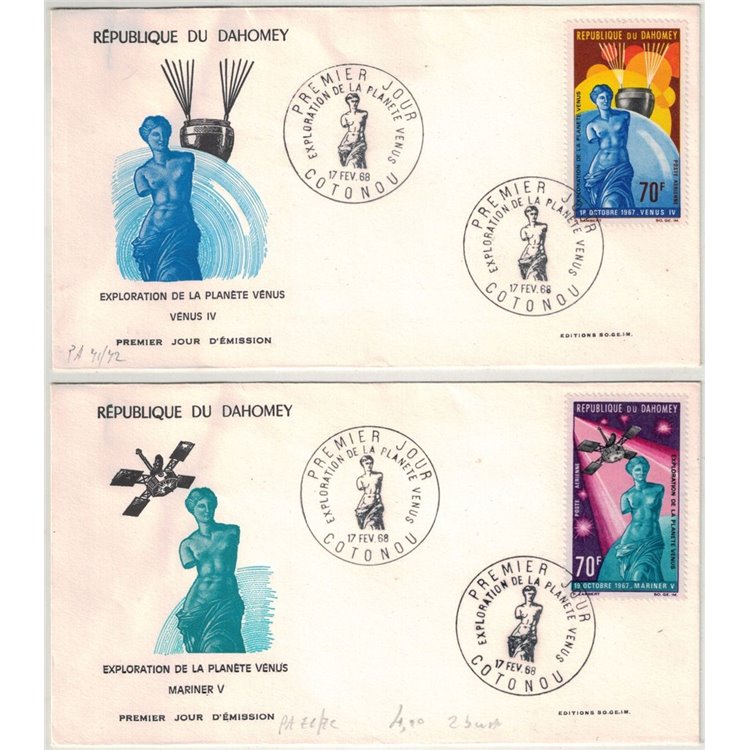 FDC REPUBLIC OF DAHOMEY 1968 Exploration of Venus