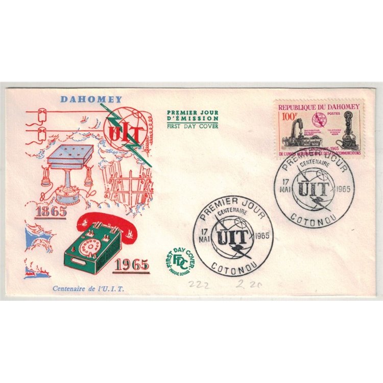 FDC REPUBBLICA DEL DAHOMEY 1965 Centenario UIT