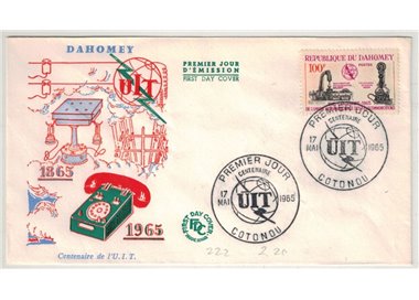 FDC REPUBLIC OF DAHOMEY 1965 Centenary ITU