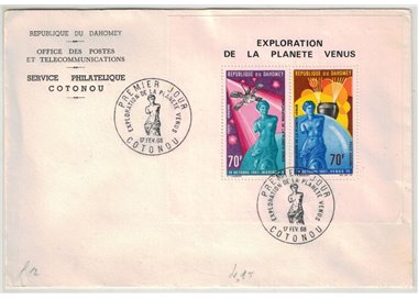 FDC REPUBBLICA DEL DAHOMEY 1968 Esplorazione di Venere BF