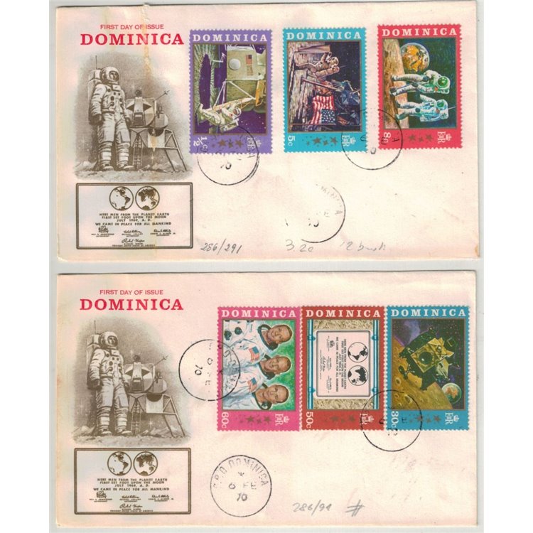 FDC DOMINICA 1970 Primo uomo sulla Luna