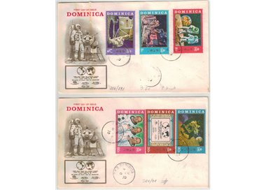 FDC DOMINICA 1970 First man on the moon