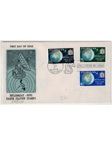 FDC FILIPPINE 1968 Philcomsat Potc, Earth Station Stamps