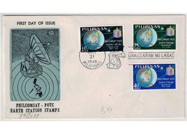 FDC PHILIPPINES 1968 Philcomsat Potc, Earth Station Stamps