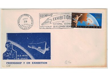 FDC FILIPPINE 1962 Friendship 7 on exhibition
