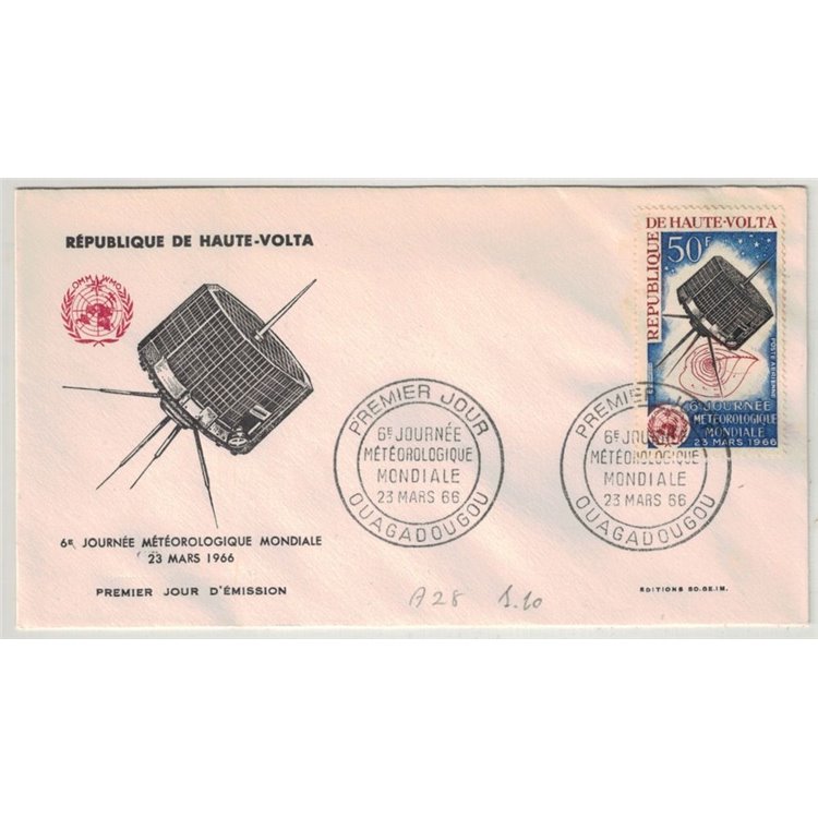 FDC UPPER VOLTA 1966 World Meteorological Day